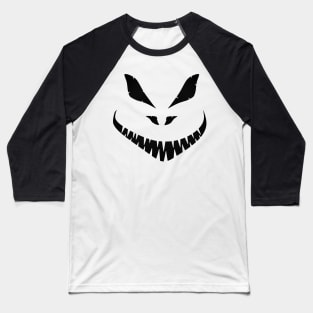 Halloween Scary Face Black Baseball T-Shirt